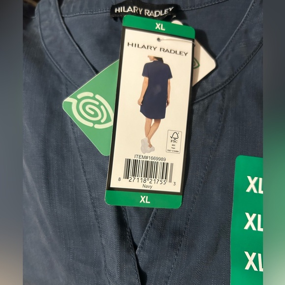 Hilary Radley tencel dress size XL blue NWT - Picture 2 of 2